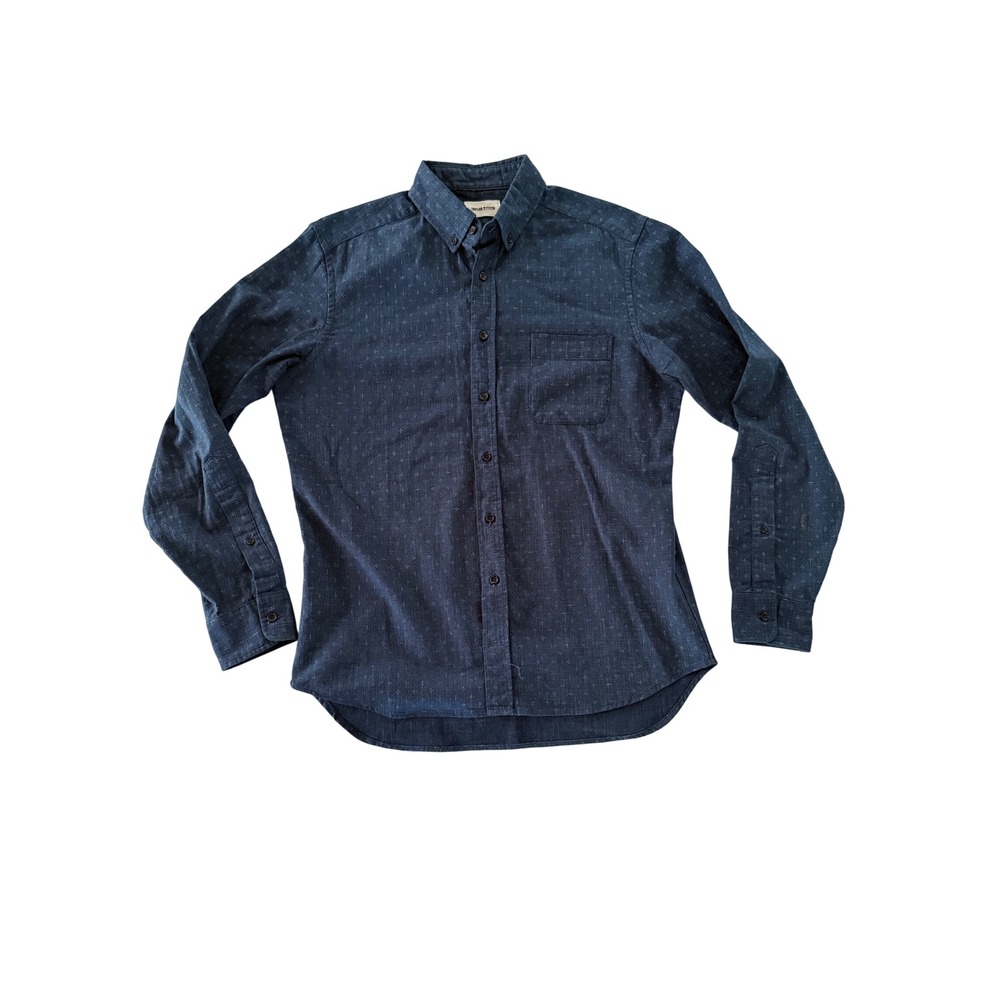 Taylor Stitch The Jack Shirt Mens 42 Large Blue Cross Pattern Cotton Button Down